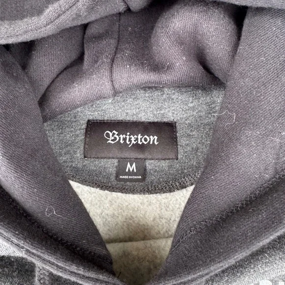 Brixton Company Mens Gray Black‎ Colorblock Hoodie Sweatshirt Size M - Picture 4 of 6